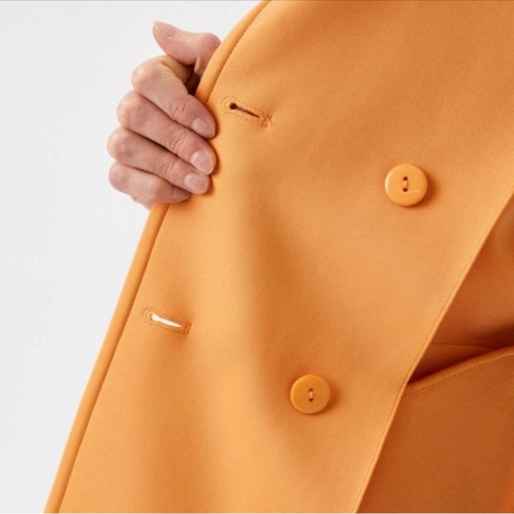 NWT [MaxMara] Weekend Women's Double-Breasted Light Coat Jacket Orange Women’s S - Picture 6 of 12